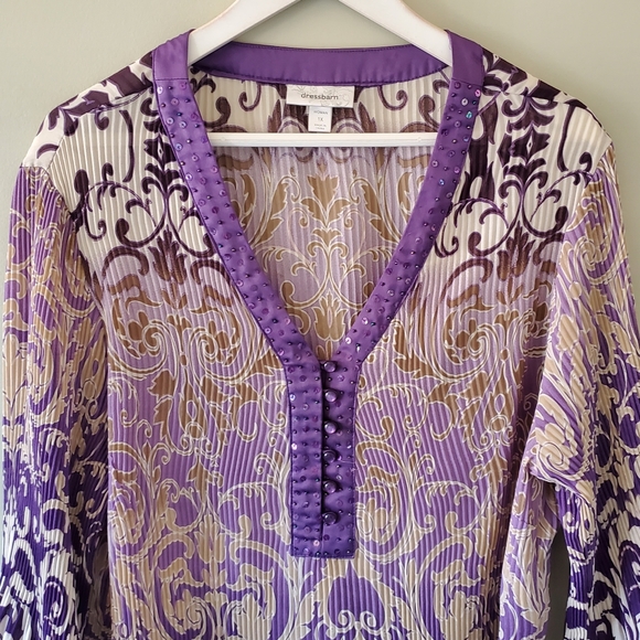 Dress Barn 1X Y2K Romantic Whimsigoth Fairy Grunge Boho Barocque Plisse Tunic - Picture 6 of 14